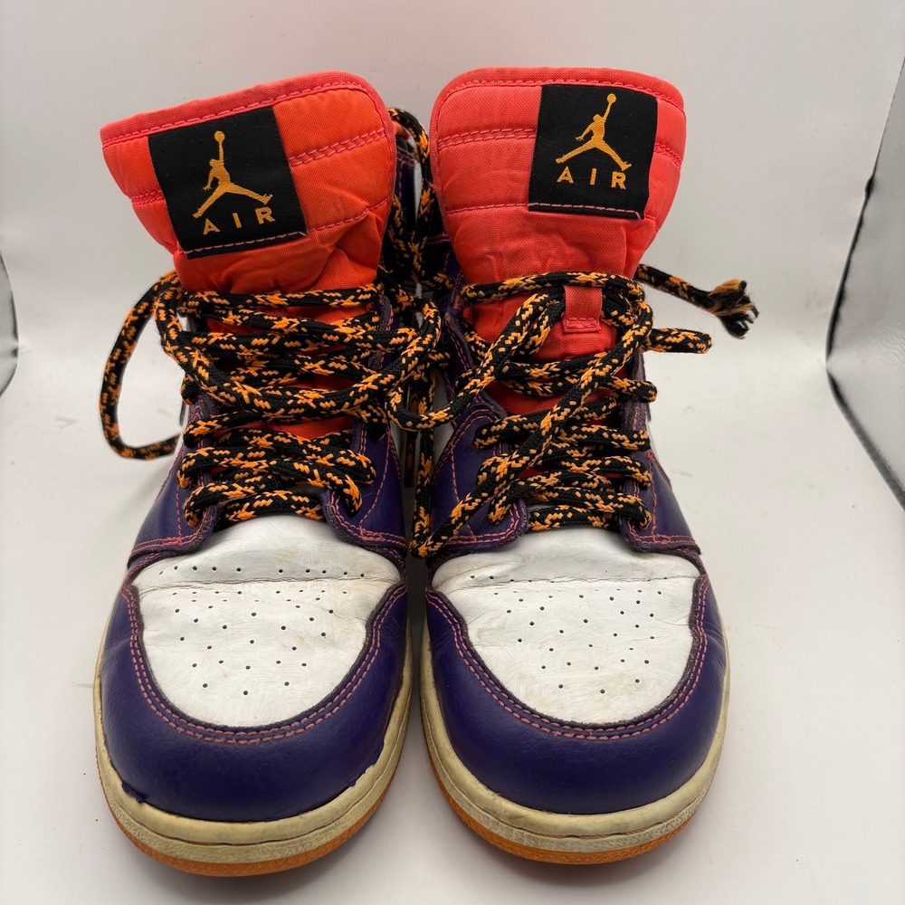 Jordan 1 Retro High Taz Court Purple Bright Crimson‎ Kids 6Y 705300-507